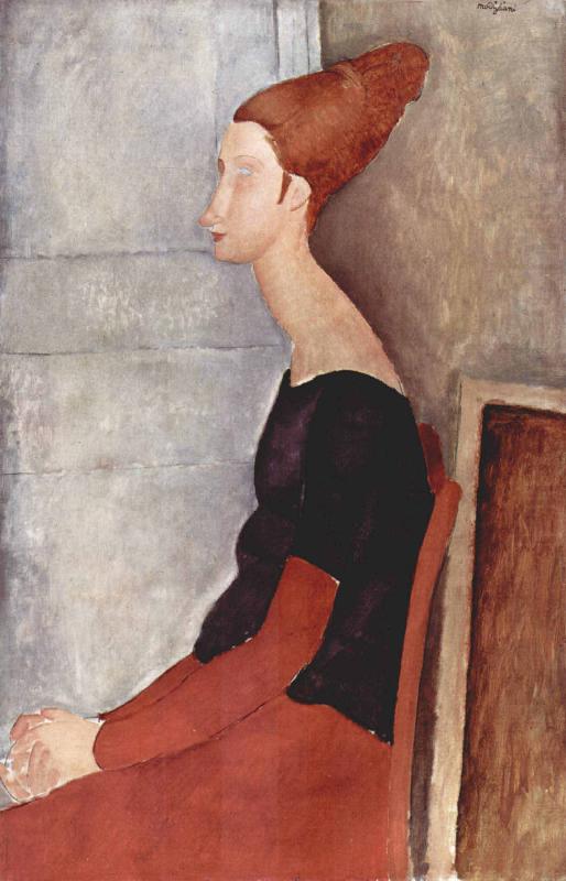 Portrader Jeanne Heuterne in dunkler Kleidung, Amedeo Modigliani